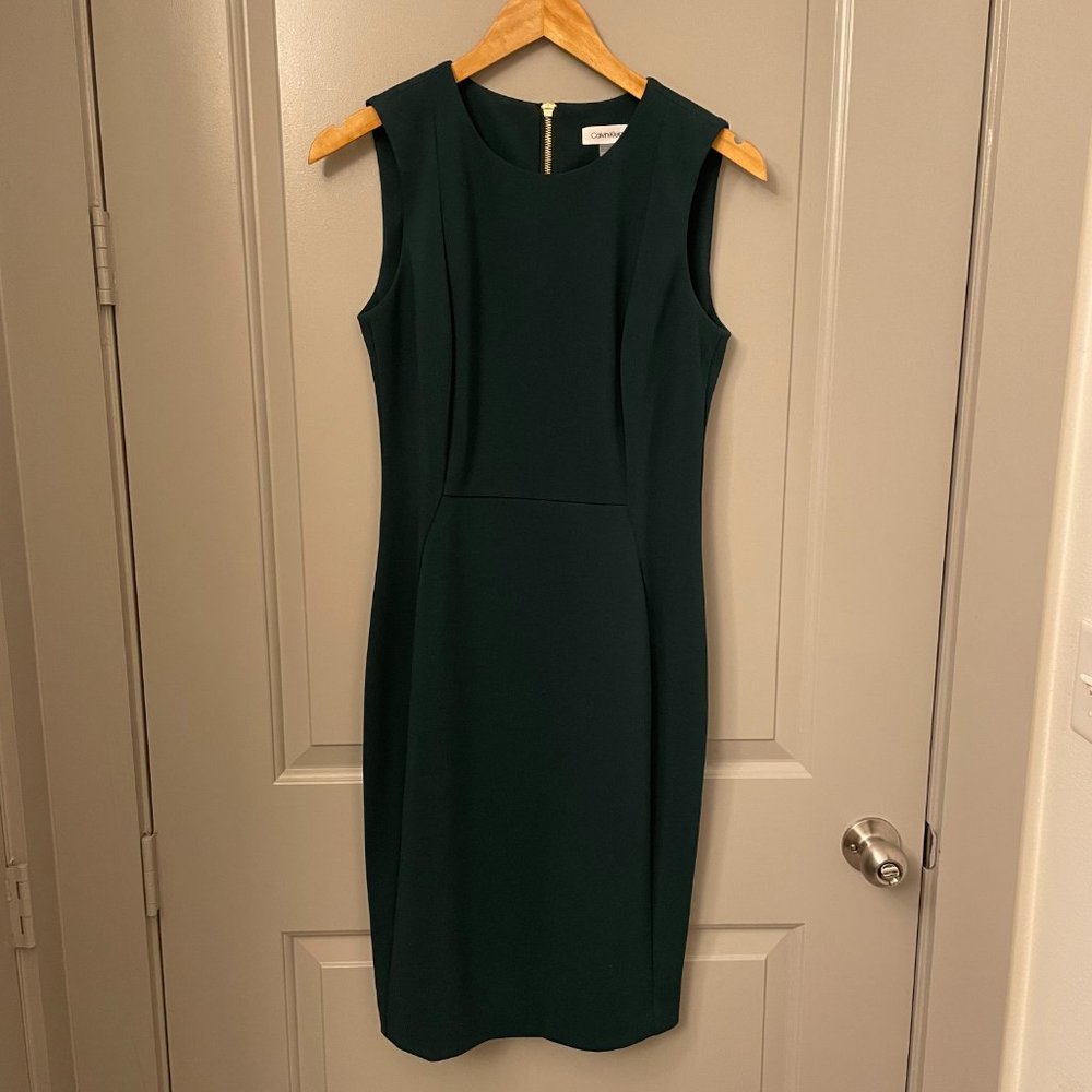 Calvin Klein Green Sheath Dress - Size 8 NWT